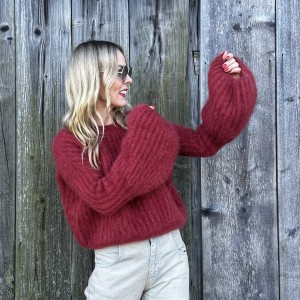 Bordowy moherowy sweter premium (POLSKI PRODUCENT)