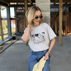 Szary t-shirt z aplikacją (polski producent)