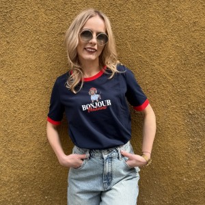 T-shirt granatowy BONJOUR (polski producent)