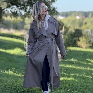 Długi klasyczny trencz- fango( polski producent premium)